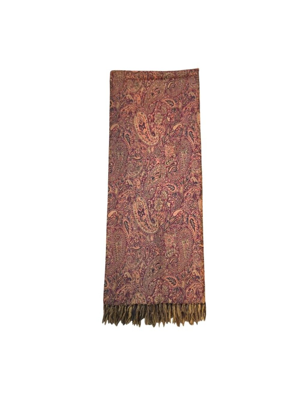 Noble Excellence 100% Wool Paisley Throw Blanket Blanket Wrap Oversized Shawl
